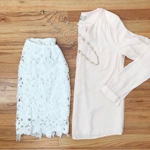 Tinley white lace skirt